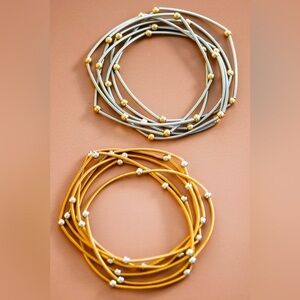 Stretchy layered guitar‎ string bracelet set
